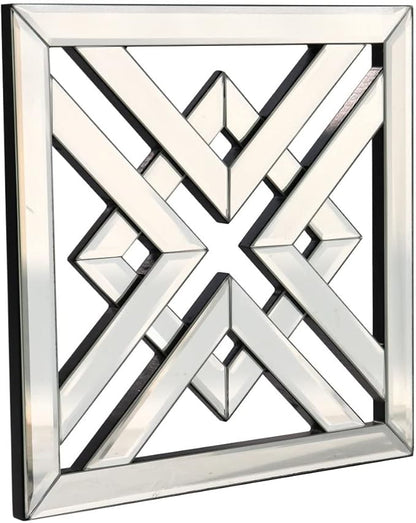 Decor Mirror Size 12x12 inches Square Mirrored Silver Wall Decorative Mirror with Beveled Edge Modern Fashionable Wall-Mounted Mirrors
