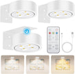Wireless Magnetic Picture Lights LED Mural Light Rechargeable Battery-Powered Wall Frame Lights with 3 Lighting Modes, Remote Control, and Timer 3Pack White
