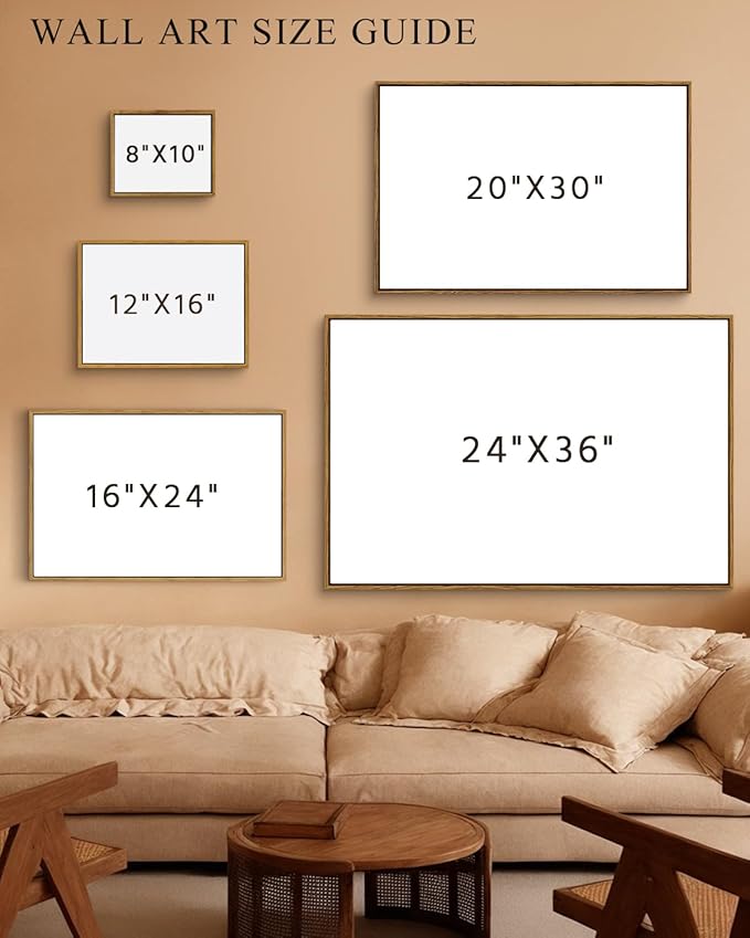 InSimSea Framed Canvas Wall Art Vintage Decor, Large Wall Art, Meadow with Flowers Landscape Wall Art Prints, Modern Farmhouse Cottagecore Bedroom Bathroom Office Decoration, 20