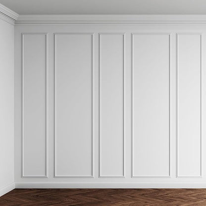 5 Set Accent Wall Molding Kit Premade Wainscoting Panels Wall Molding Peel and Stick Panel White Pre Cut Trim for Walls Picture Frame Molding for Home Decoration(31 x 78 Inch)
