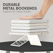 GEOMOD Geometric Honeycomb White Metal Bookends Decorative - Tall Sturdy Book Ends for Shelves - Modern Heavy Duty Bookend Stopper - Office or Home Book Shelf Book Holder - 6x3.25x6.25 Inches - 1 Pair