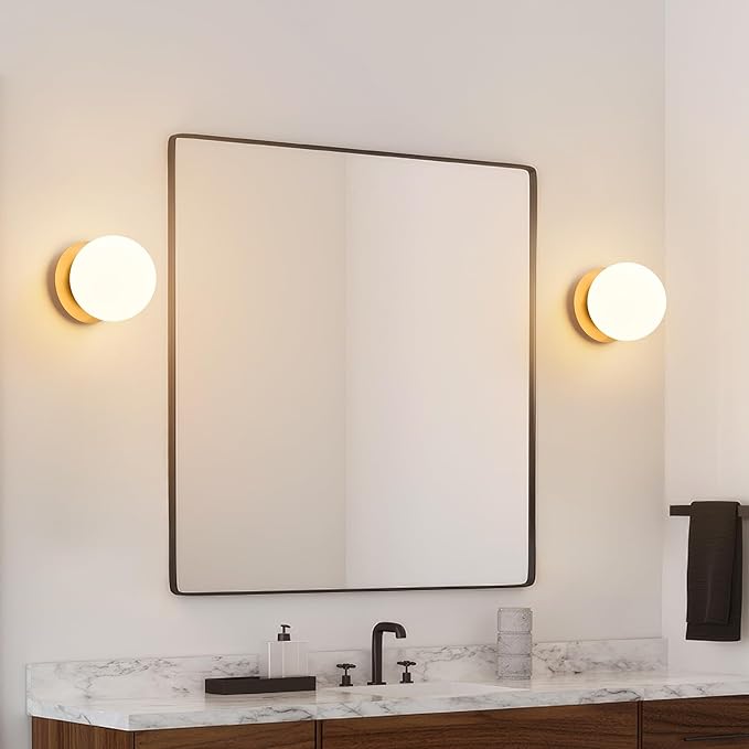 Modern Globe Brass Wall Sconce: 6