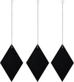 Accent Mirrors - Small Diamond Shape Decorative Mirror Wall Decor 3 Piece Set with Silver Chain