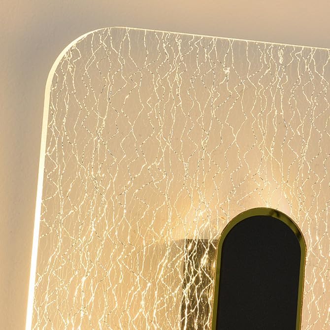 Acrylic Wall Lamp Modern Bedroom Bedside Lamp Minimalist Corridor Aisle Stair Light Study Living Room Background Wall Sconces Indoor Decoration (Square)