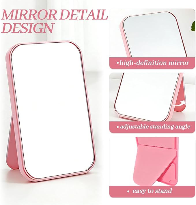 10 Pcs Spa Party Mirrors Sleepover Party Supplies for Girls Slumber Parties Supplies Pink Makeup Mirror Bulk for Sleepover Slumber Birthday Favors Gift (Pink)