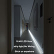 WOBANE Dual Motion Sensor Stair Lights Strip, Rechargeable 16.4ft LED Strip Lighting,150 LEDs Cuttable Tape Light for Hallway,Under Cabinet,Cupboard,Shelves,Gun Safe,Flexible,6000K White