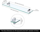 KES Bathroom Shelf 24 Inch Glass Shelf Wall Mounted Tempered Glass Shelves Polished Chrome Finish, BGS3201S60