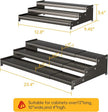 Expandable Carbon Steel Spice Rack Organizer for Pantry, Adjustable 3-Tier Ladder Shelf,Holds Up to 24 Cans,Kitchen Countertop Organizer, Rustproof Storage Rack for Spices, Cans, Sauces & Dry Goods