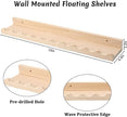NCONCO Nursery Book Shelves, 4 Pack 23x4.3inch Floating Shelves for Wall Photo Picture Ledge Shelves Wall Book Shelves for Kids Bedroom Living Room Kitchen Nursery Decor