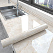 Yancorp 24inch Wide Cream White Contact Paper Removable Wallpaper Peel and Stick Countertops Waterproof Marble Wallpaper Self-Adhesive Peel and Stick Backsplash for Cabinets Kitchen