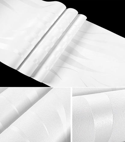 Q QIHANG Simple Fashionable Non-Woven Wallpaper 3D Embossed Three-Dimensional Flocking Foaming Wave Stripes Bedroom Living Room TV Background Wall Shop Decoration20.87 Wx393.7 L Non-Pasted (Cream)