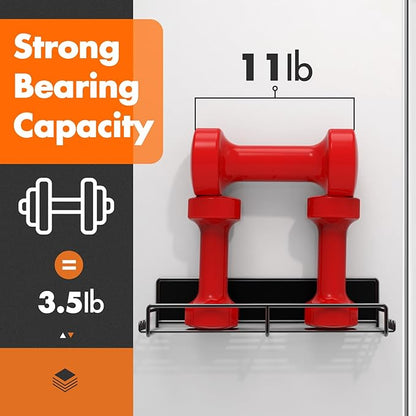 Magnetic Spice Rack for Refrigerator, 4 Pack Magnetic Fridge Shelf with Hooks, Spice Organizer Shelf for Kitchen Organization and Storage, Seasoning Organizer Gadgets for Metal Surface