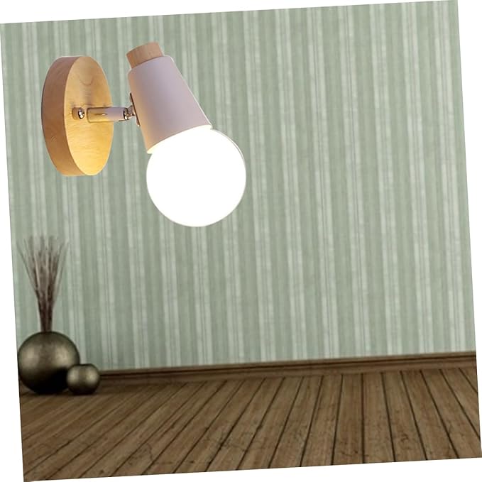 jojofuny Modern Minimalist Wall Lamp E27 Sconce for Bedroom and Hallway Solid Wood Design No Light Bulb Included for Loft and Decorative Lighting