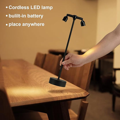 IMAGE Rechargeable Cordless Spotlight, Table Spotlight Accent Lighting for Plants Pictures Artwork Jewelry Showcase Model Display Shelves Cabinet Table Lamp for Home Restaurant Dinner Bar Warm White