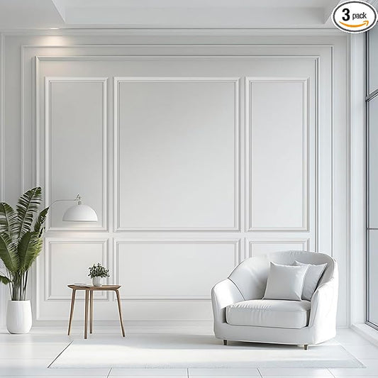 3 Set Peel and Stick Wall Molding Kit,Premade Self Adhesive Wainscoting Panels,Ready to Assemble Accent Molding Trim for Interior Wall Moulding Decor (24x60in)