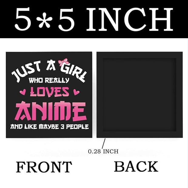 Anime Room Decor Anime Gifts for Girls Teen Girl Bedroom Decor Anime Party Decorations Anime Birthday Decor Just a Girl Who Really Loves Anime, Wooden Box Decor for Home Bedroom Living Room Office