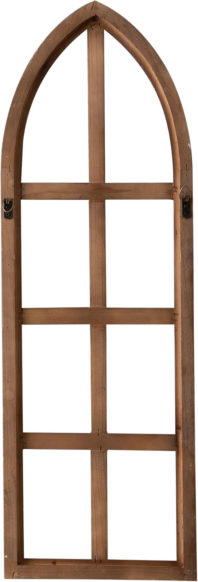 Sintosin Rustic Arch Window Frames for Wall Decor Living Room 12 X 36 Inch, Hanging Burning Finished Wooden Farmhouse Window Frame above Bed Wall Art, Handmade Vintage Wall Decor for Kitchen Hallway