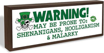 Funny St. Patrick's Day, Decorative Wooden Table Sign, Desk Decor Art, St. Patrick's Day Themed Decor for Cafe Shop Coffee Bar, Farmhouse Decors for Table Shelf, 9.5x3.1x1 inches