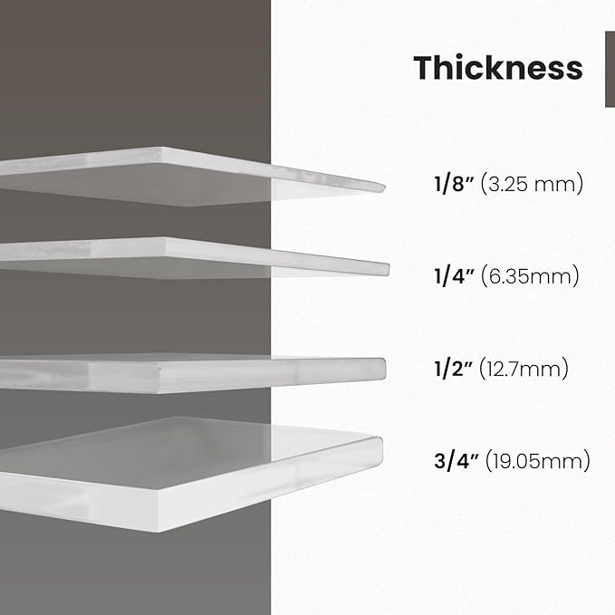 Clear Acrylic Shelves 11.5 inches, 3/4" Thick Transparent Wall Mounted Floating Shelves for Bedroom, Living Room, Bathroom, Kitchen -‎ with Screws and Brushed Nickel Finish Brackets, Pack of 2