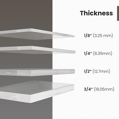 Clear Acrylic Shelves 11.5 inches, 3/4" Thick Transparent Wall Mounted Floating Shelves for Bedroom, Living Room, Bathroom, Kitchen -‎ with Screws and Brushed Nickel Finish Brackets, Pack of 2