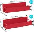 6 Pack Magnetic Spice Storage Rack Organizer for Refrigerator and Oven, Red Fridge Organizers and Storage