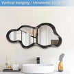 Asymmetrical Mirror Irregular Wall Mirror Modern Wood Frame Unique Mirrors Cute and Stylish Cloud Wavy Mirrors Decorative for Cloakroom Bedroom Living Room Bathroom Entryway 30