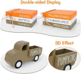 Fall Table Decor, Farmhouse Wooden Fall Signs with Book Stack, 3D Truck and 5 Individual Pumpkins for Tiered Tray, Coffee Bar, Shelf and Mantle Decor - Fall Decorations for Home