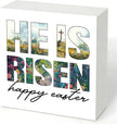 Christian Easter Yard Sign He Is Risen Happy Easter Outdoor Decorations, Religious Cross Lawn Sign, Easter Garden Party Lawn Stake Decor for Home Church