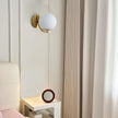 Gold Wall Sconces Set of 2, Mid Century Modern Wall Sconce with Globe Frosted Glass Shade, Art Deco Wall Mounted Light Fixture for Living Room, Bedroom, Hallway