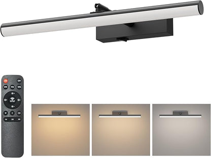 Tipace Dimmable Cordless Picture Light with Controller and Timer, Rechargeable 10000mAh Battery Wall Sconce for Wall Pictures, Gallery Artwork, Paintings, Portraits, Dartboards (Black)