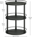 3-Tier Lazy Susan Organizer, Rotating Spice Rack, Spinning Organizer, Industrial Turntable Spice Rack Organizer for Cabinet, Kitchen Countertop, Pantry, Black SR23BK