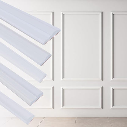 120"L x 0.9"W Peel and Stick Chair Rail Panel Molding, Pre-Primed Trim for Home Decoration & Wall Protection