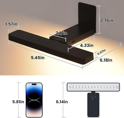 Picture Lights for Wall Battery Operated Black Wireless Art Light for Paintings, Rechargeable Display Lighting for Picture with Remote Control, RGB Poster Lights for Frame, Gallery, Portraits, 2 Pack