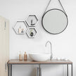 CADUKE Hexagon Floating Shelves Set of 3, White Wooden Hexagon Shelves for Wall Decor, Modern Honeycomb Floating Hanging Shelf, Decorative Wall Organizer for Living Room, Bedroom, Bathroom