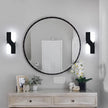 Modern LED Wall Sconce, Black Indoor Wall Light Fixtures Set of 2, 8W Acrylic Wall Mounted Lamp, 6000K Cold White Wall Sconces Lighting for Hallway, Bedroom, Stairway, Corridor, Bathroom