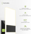 ASD LED Indoor Wall Mount Light Fixture - 12 Inch 12W Modern Interior Matte Black Dimmable Wall Sconce Light - UL 2700K-5000K Adjustable - Hallway, Bedroom LED Wall Lights
