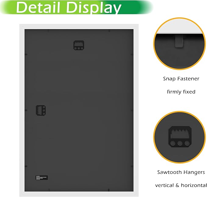 FrameWorks 12x18 mat to 11x17 Classic Wooden Picture Frames Tempered Glass/White / 6-Pack