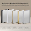 Brushed Nickel Bathroom Mirror 77x36 Inch, Brushed Silver Metal Frame Mirror Wall Mounted, Rounded Rectangle Bathroom Vanity Mirror, Tempered Glass, Anti-Rust, Horizontal/Vertical