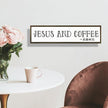 Christian Coffees Decor, Wall Decor Art, Rustic Coffee Station Decors, Coffees Home Decoration for Kitchen, Farmhouse Wall Plaque, Desktop Decors, Jesus and Coffee Amen Sign 17.8x4x1.2 inches