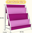 Kids Bookshelf for Kids Rooms, 4-Tier Montessori Bookshelf,Nursery Book Shelves,Pink Toddler Bookshelf, Metal Kid's Book Storage Organizer for Girls Room Furniture Playroom Kindergarten