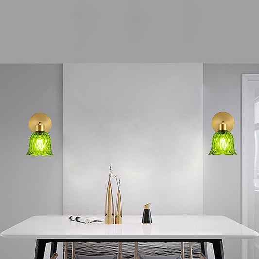 Wall Sconces Vintage Fixture Light, Vanity Lights for Bathroom, Modern Wall Light Fixtures, Metal Sconces Wall Lighting with Glass Shade, Farmhouse Wall Lamp for Bedroom Living Room