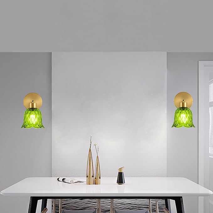Wall Sconces Vintage Fixture Light, Vanity Lights for Bathroom, Modern Wall Light Fixtures, Metal Sconces Wall Lighting with Glass Shade, Farmhouse Wall Lamp for Bedroom Living Room