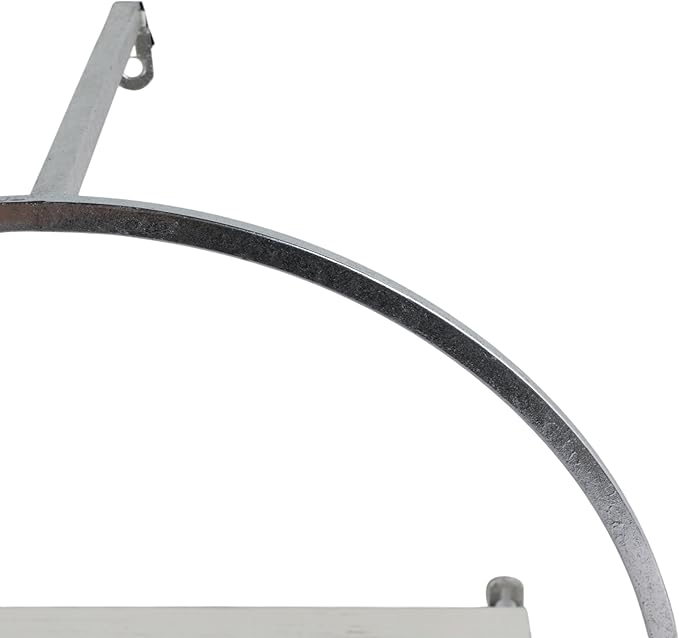 Set of 3 Metal and Wood Round Wall Shelves – Floating Storage Shelves for Wall, Living Room or Bedroom Wall Decor, Modern Circular Wall Storage, Home Decor – 16 & 14 & 12" Silver Metallic Finish