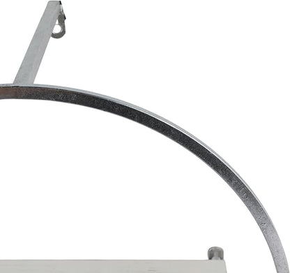 Set of 3 Metal and Wood Round Wall Shelves – Floating Storage Shelves for Wall, Living Room or Bedroom Wall Decor, Modern Circular Wall Storage, Home Decor – 16 & 14 & 12" Silver Metallic Finish
