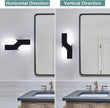Modern LED Wall Sconce, Black Indoor Wall Light Fixtures Set of 2, 8W Acrylic Wall Mounted Lamp, 6000K Cold White Wall Sconces Lighting for Hallway, Bedroom, Stairway, Corridor, Bathroom