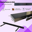 IAE Floating Wall Shelves 16 inch,Bathroom Shelving Wall Mounted,Invisible Shelf Floating Kitchen Shelves,Wooden Wall Shelf with Brackets for Living Room Wall Mounted,Easy Install,Set of 2,Black