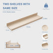 24inch Floating Picture Ledge Shelves 2-Pack, Oak Wall Mounted Shelves with Lip for Nursery, Kids Room, Living Room & Bedroom, Sturdy Floating Book Shelves for Photo Frames & Decor