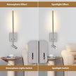 ZEROUNO Modern Plug in Wall Sconce Mounted Wall Reading Light, Corded Brushed Nickel Wall Sconce with On Off Switch, Art Deco Wall Mount Bedside Lamp for Bedroom Living Room Corner etc.