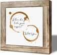 Funny Cafe Wooden Sign, How Do You Like Your Coffee With You, Coffee Stains Decorative Sign, Farmhouse Cafe Decorative Signs for Home Kitchen Table Top Shelf 5.9X5.9 Inches