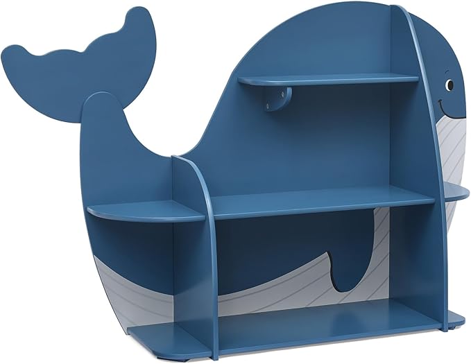 Delta Children Whale Bookcase - Greenguard Gold Certified, Blue